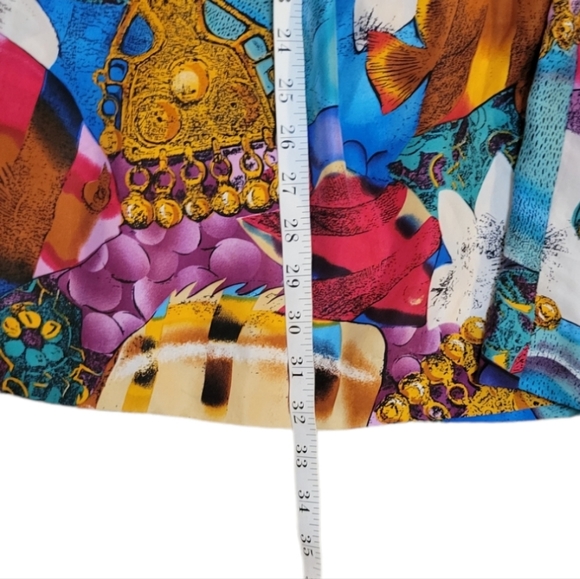 *set* Vintage Rafaella 100% silk pleated skirt with silk tie blouse Women's M/L - Picture 13 of 15